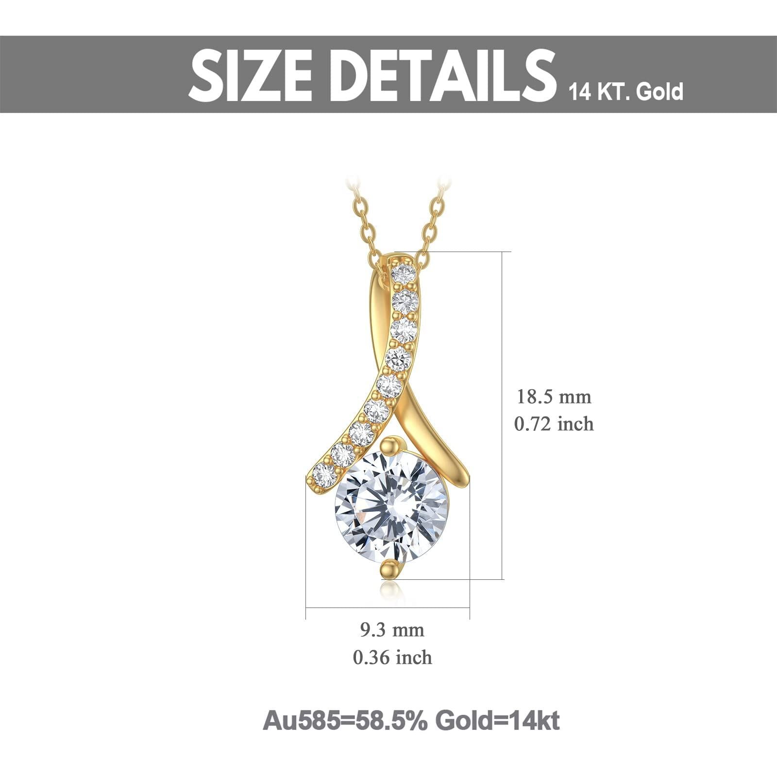 14K Gold Moissanite Infinity Symbol Pendant Necklace