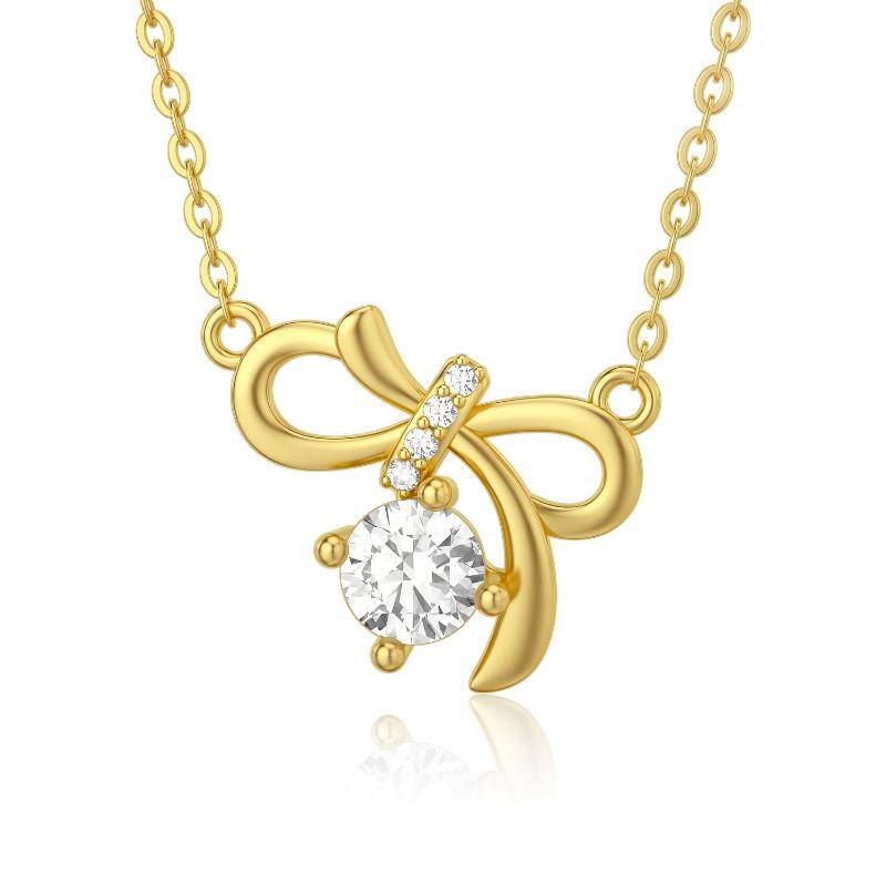 14K Gold Moissanite Pendant Necklace