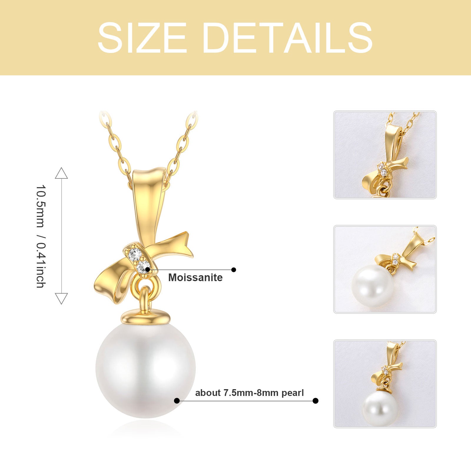 14K Gold Moissanite Pendant Necklace