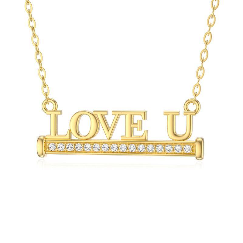 14K Gold Moissanite Personalized Initial Letter Pendant Necklace