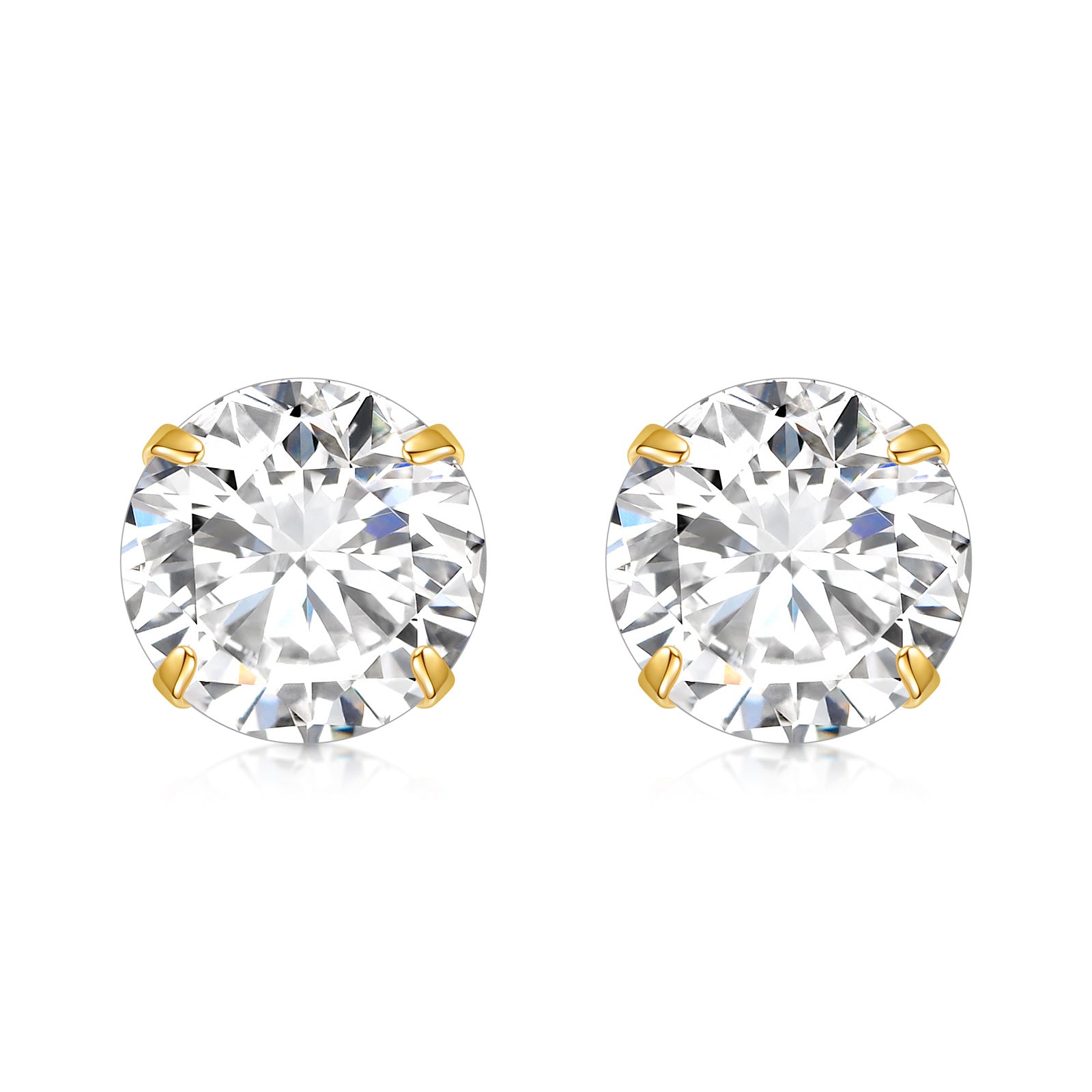 14K Gold Moissanite Stud Earrings