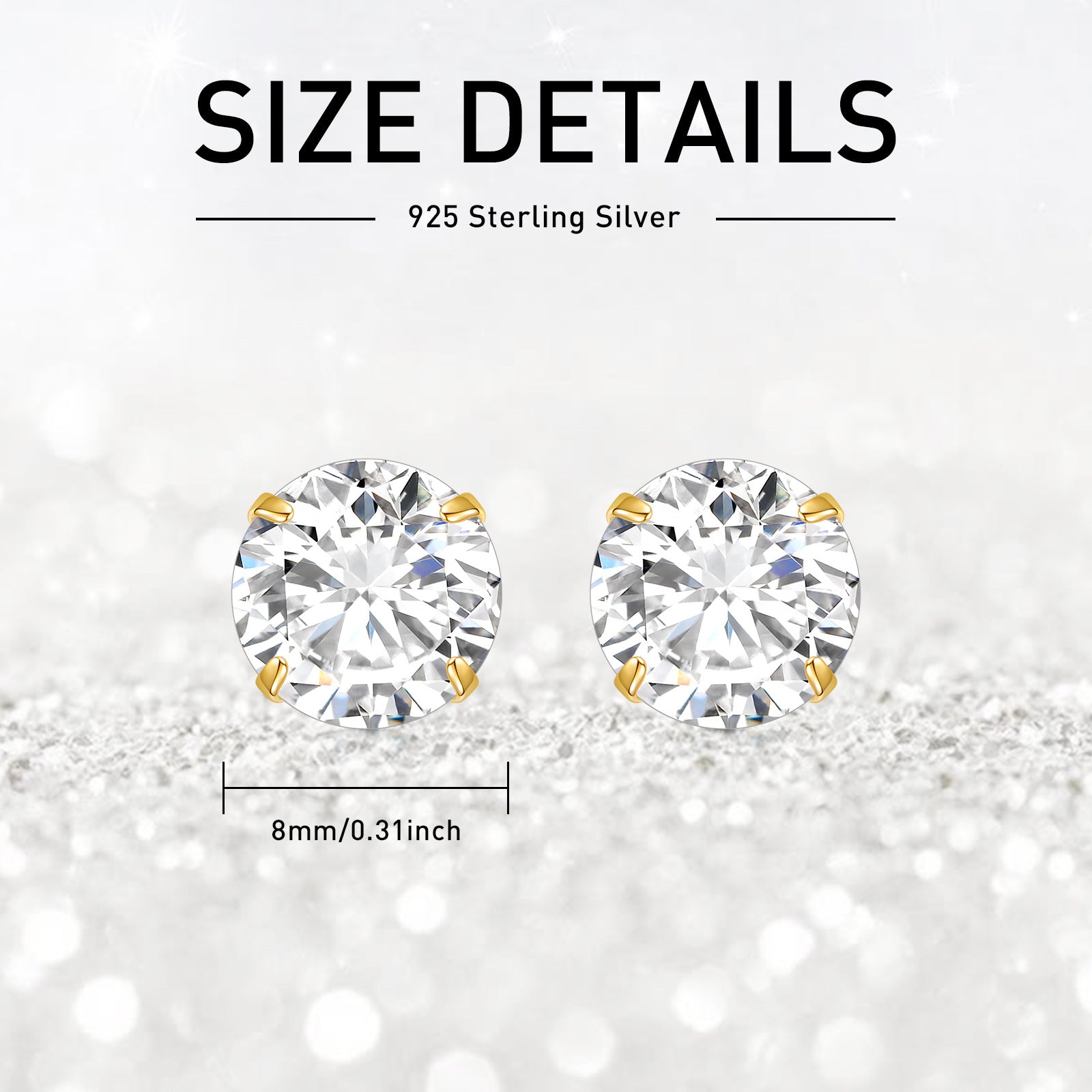 14K Gold Moissanite Stud Earrings