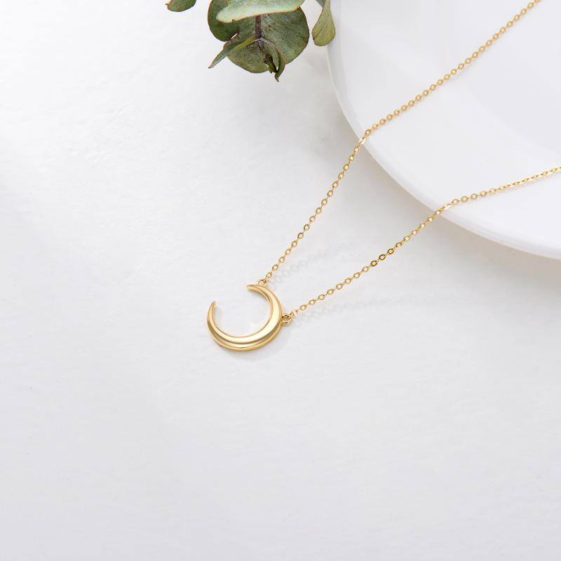 14K Gold Moon Pendant Necklace