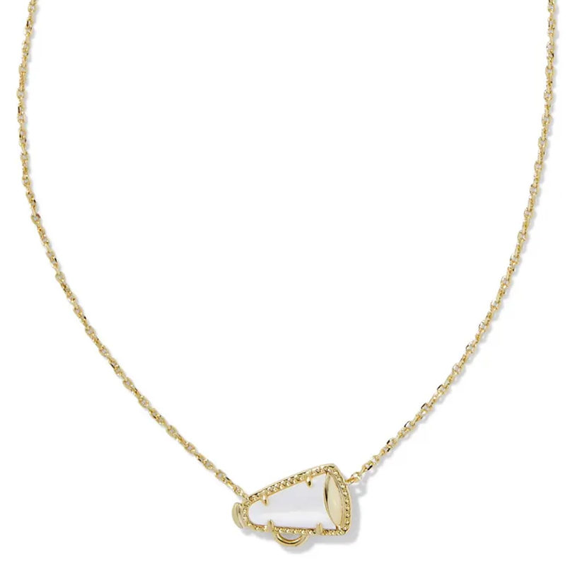 Sterling Silver with Yellow Gold Plated Mother Of Pearl Pendant Necklace