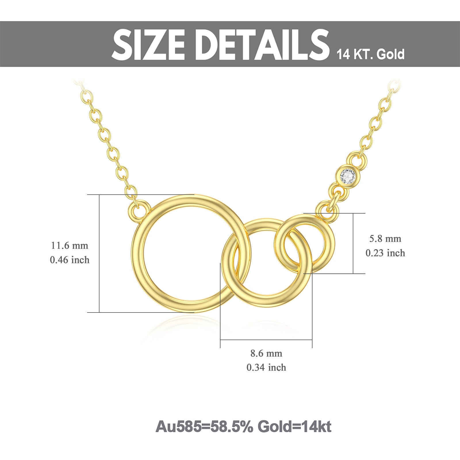 14K Gold Cubic Zirconia Mother Pendant Necklace
