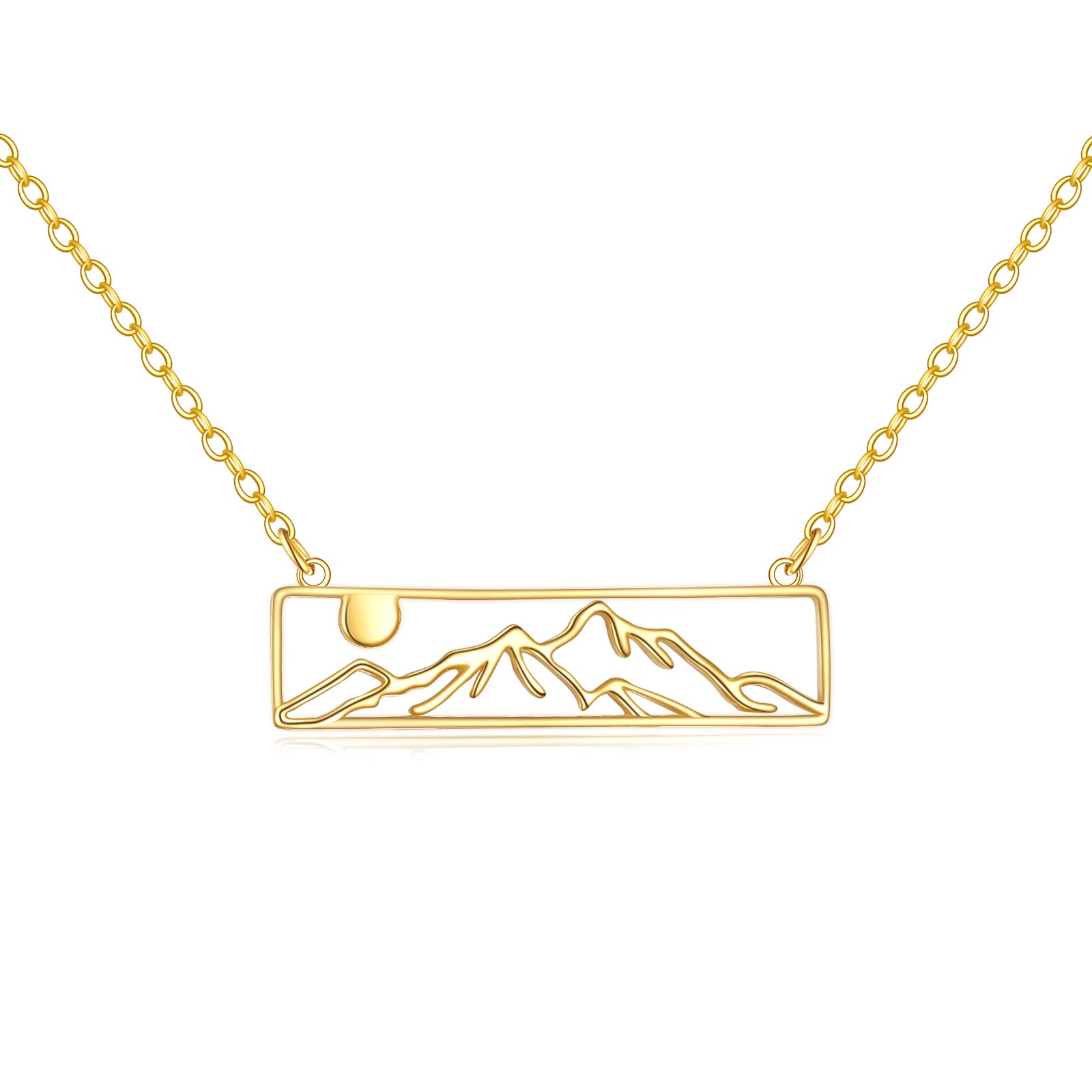 14K Gold Mountains Pendant Necklace