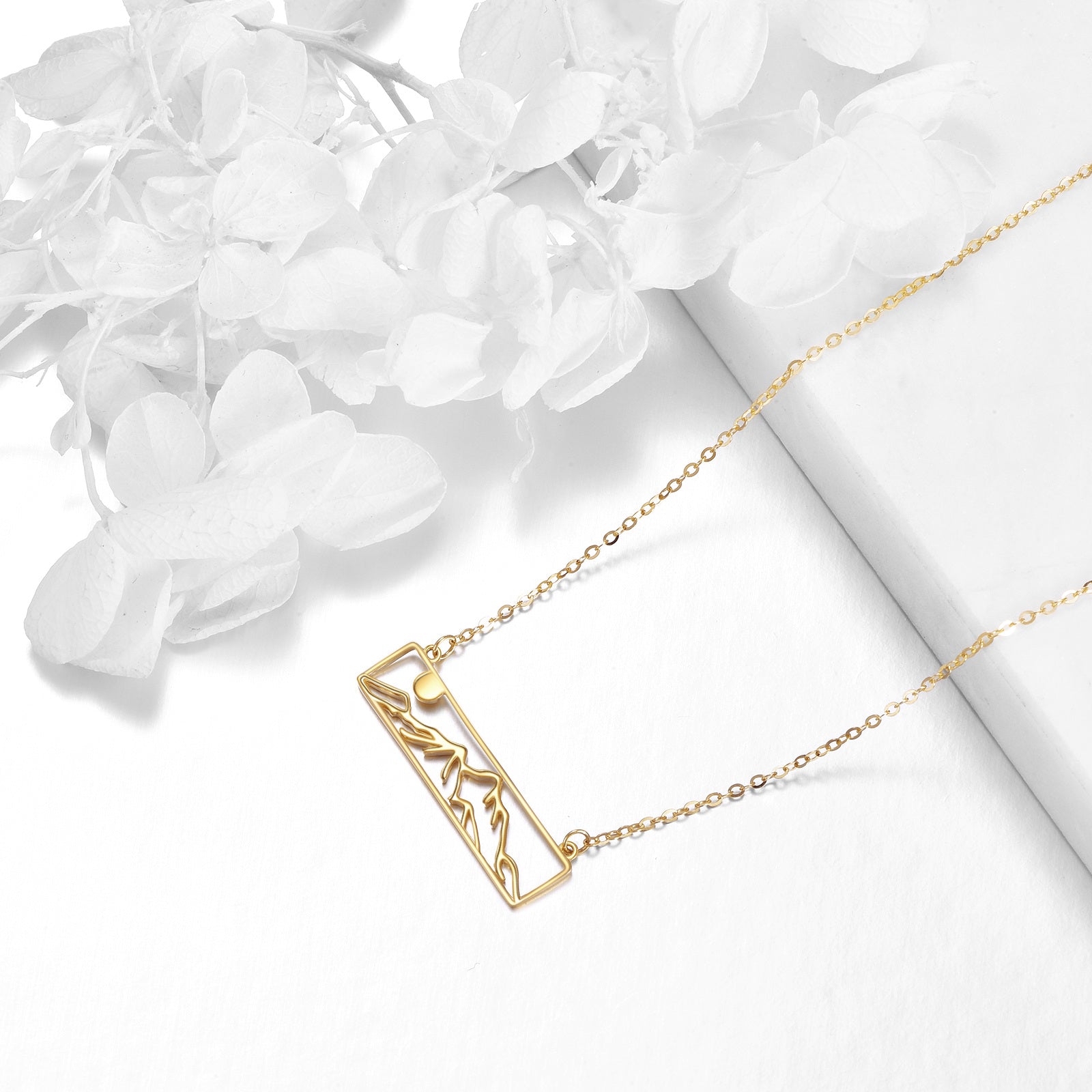 14K Gold Mountains Pendant Necklace