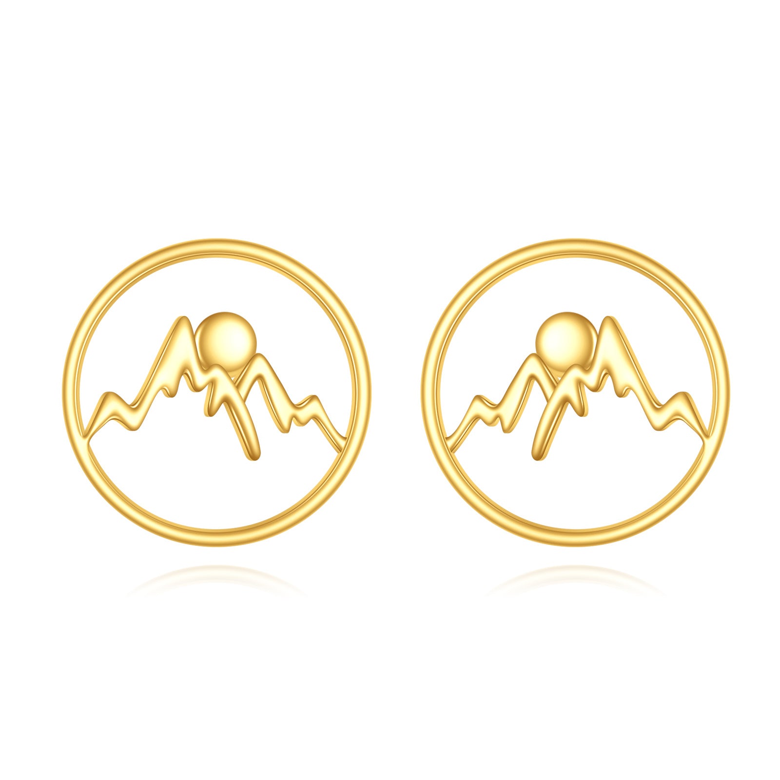 14K Gold Mountains Stud Earrings