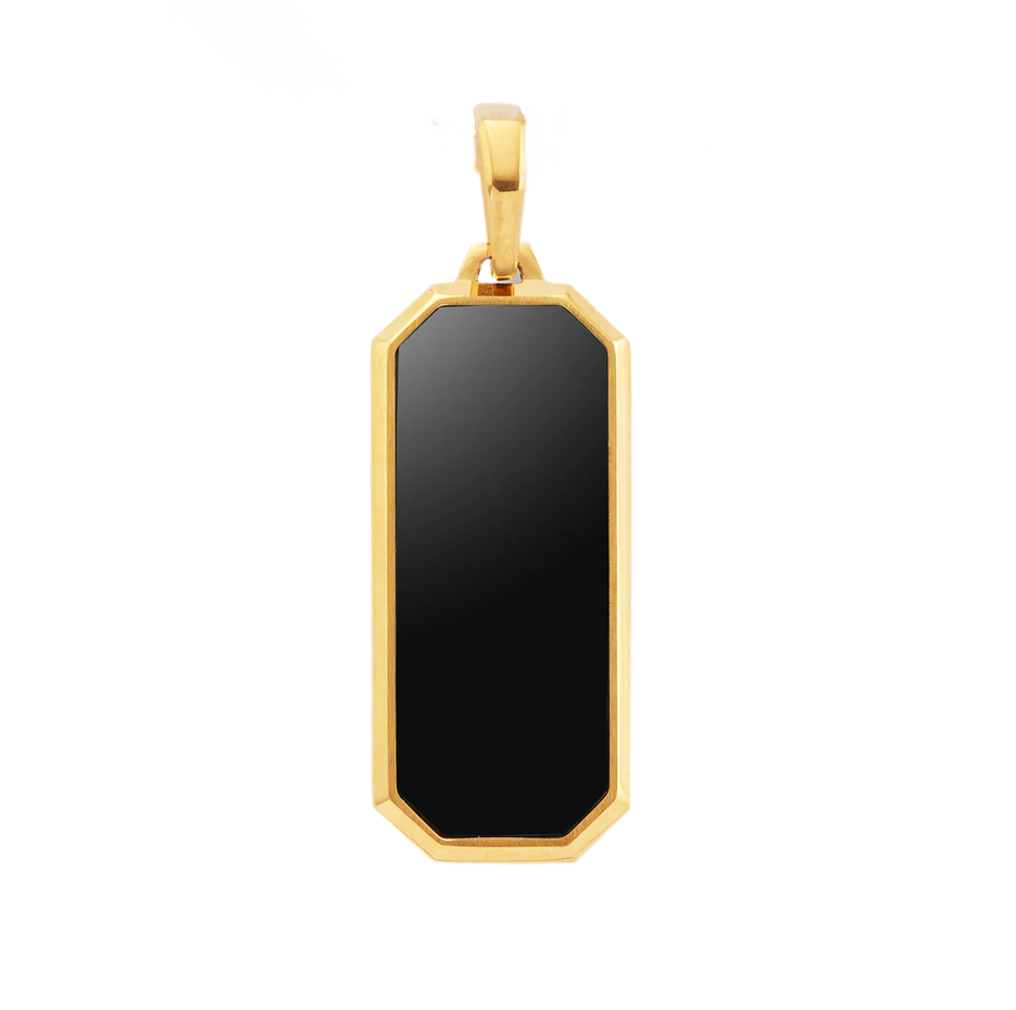 Sterling Silver with Yellow Gold Plated Onyx Beverly Pendant