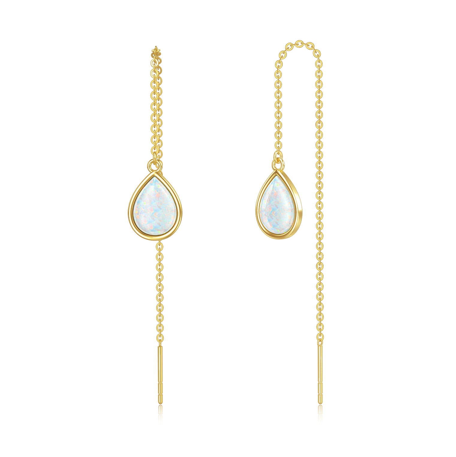 14K Gold Opal Drop Earrings For Women Best Friend