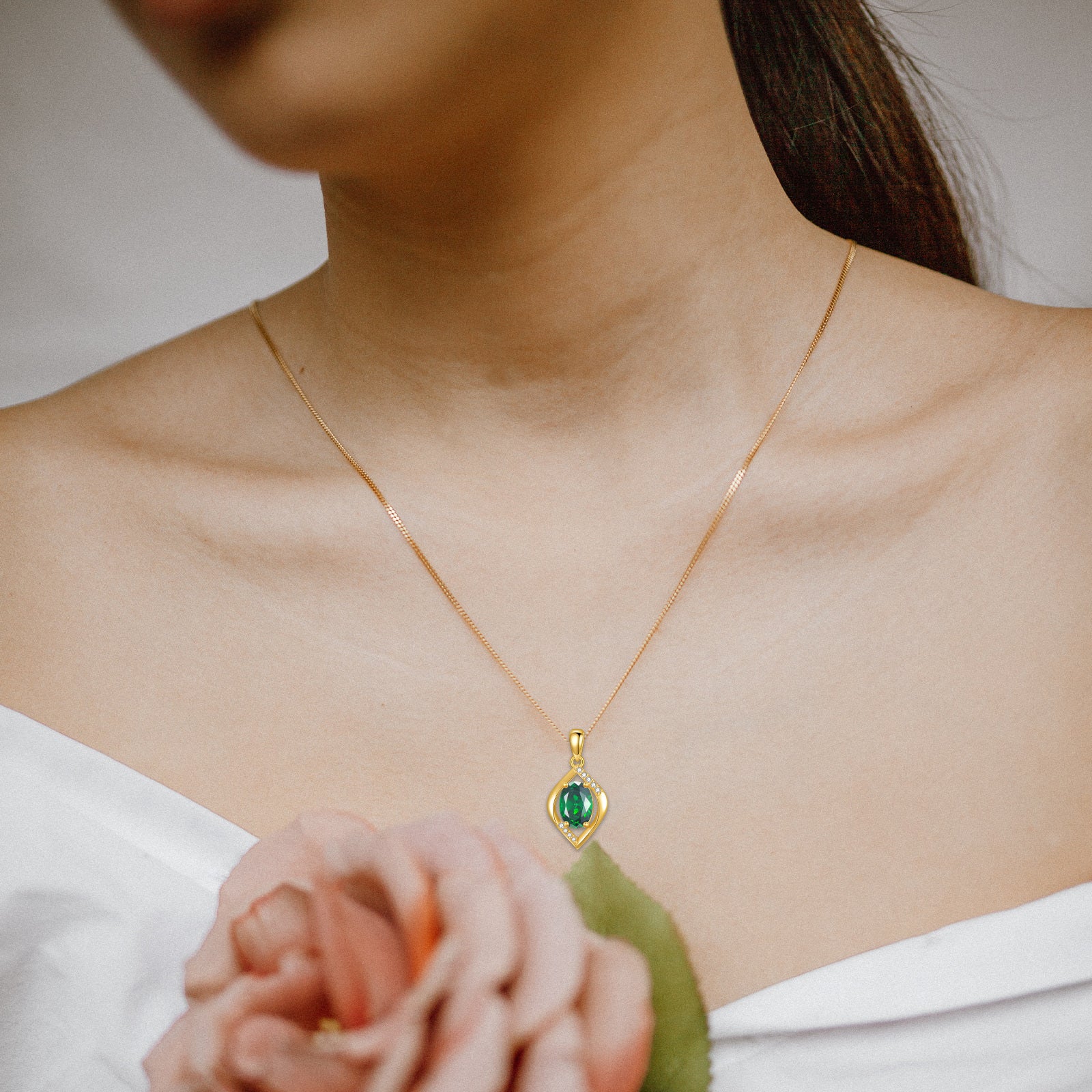 14K Gold Oval Tanzanite Infinite Symbol Pendant Necklace