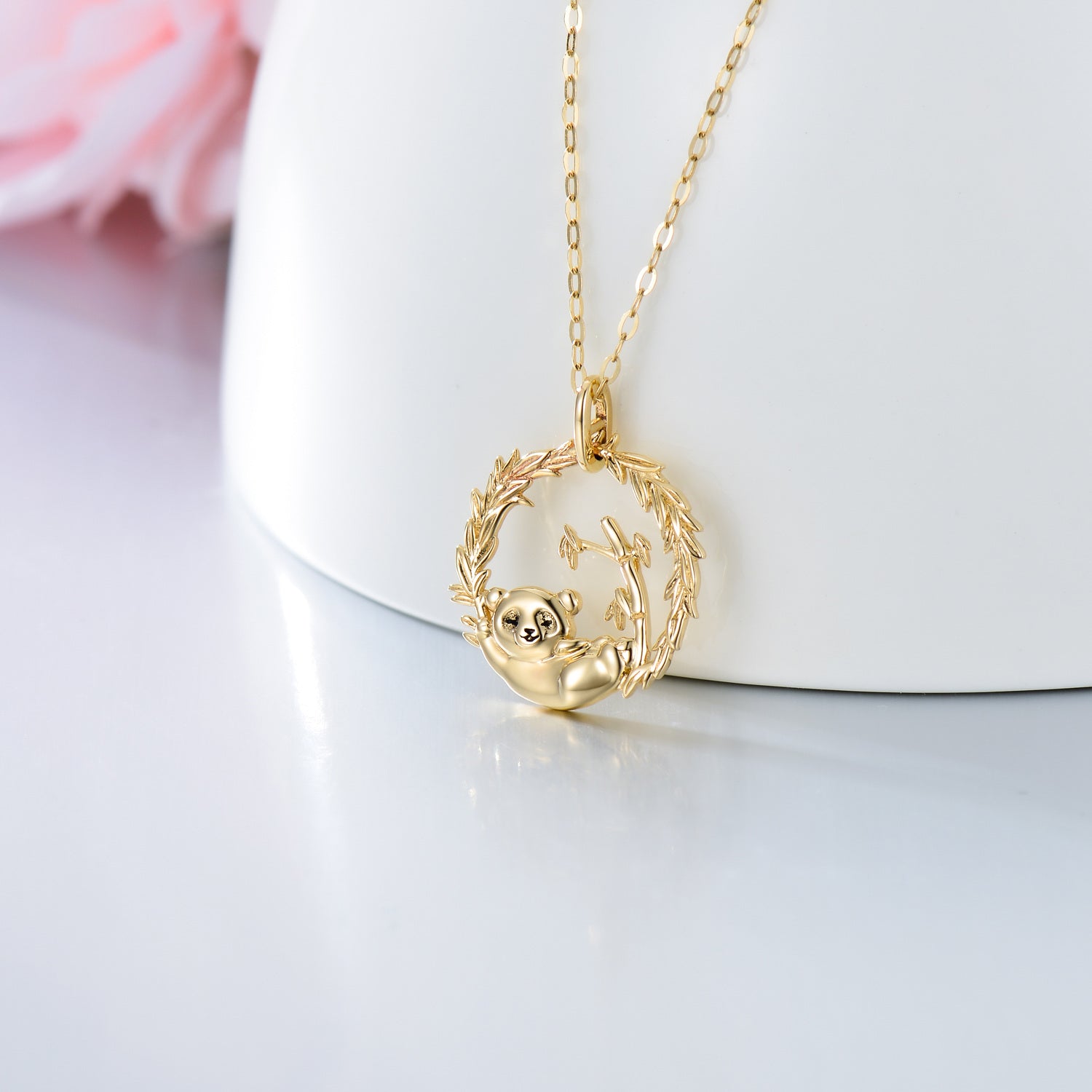 14K Gold Panda Pendant Necklace