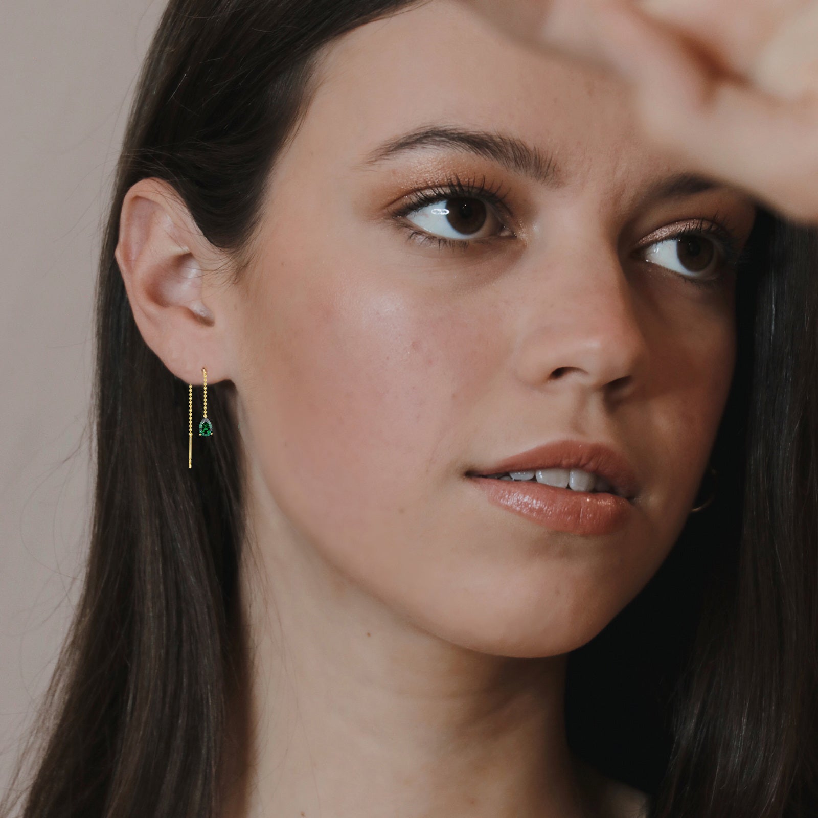 14K Gold Pear Cubic Zirconia Drop Earrings For Women