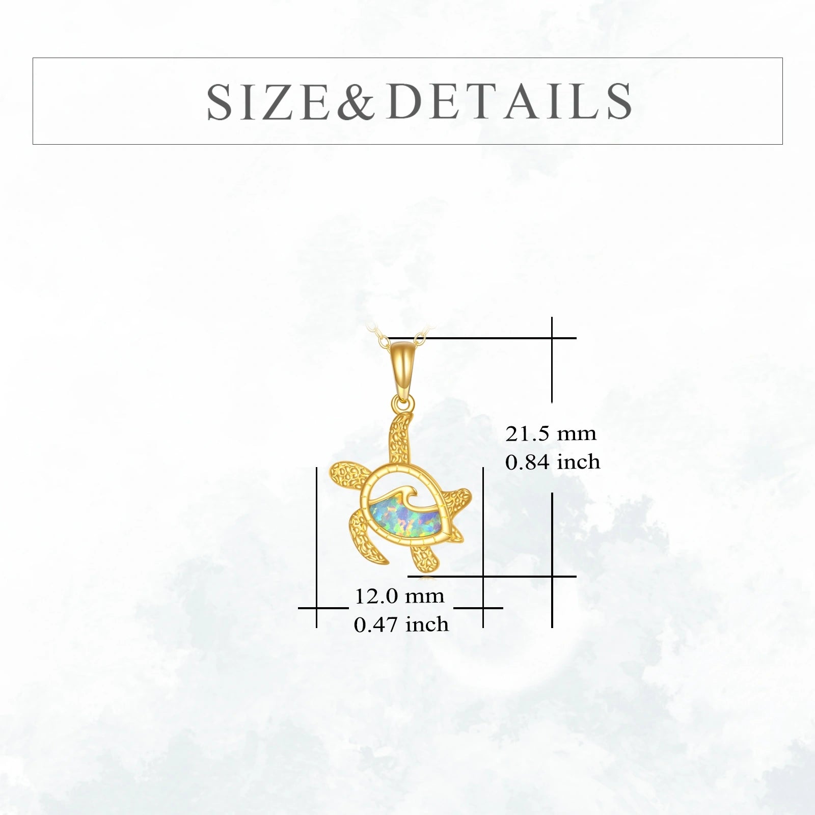 14K Gold Pear Shaped Turtle Pendant Necklace