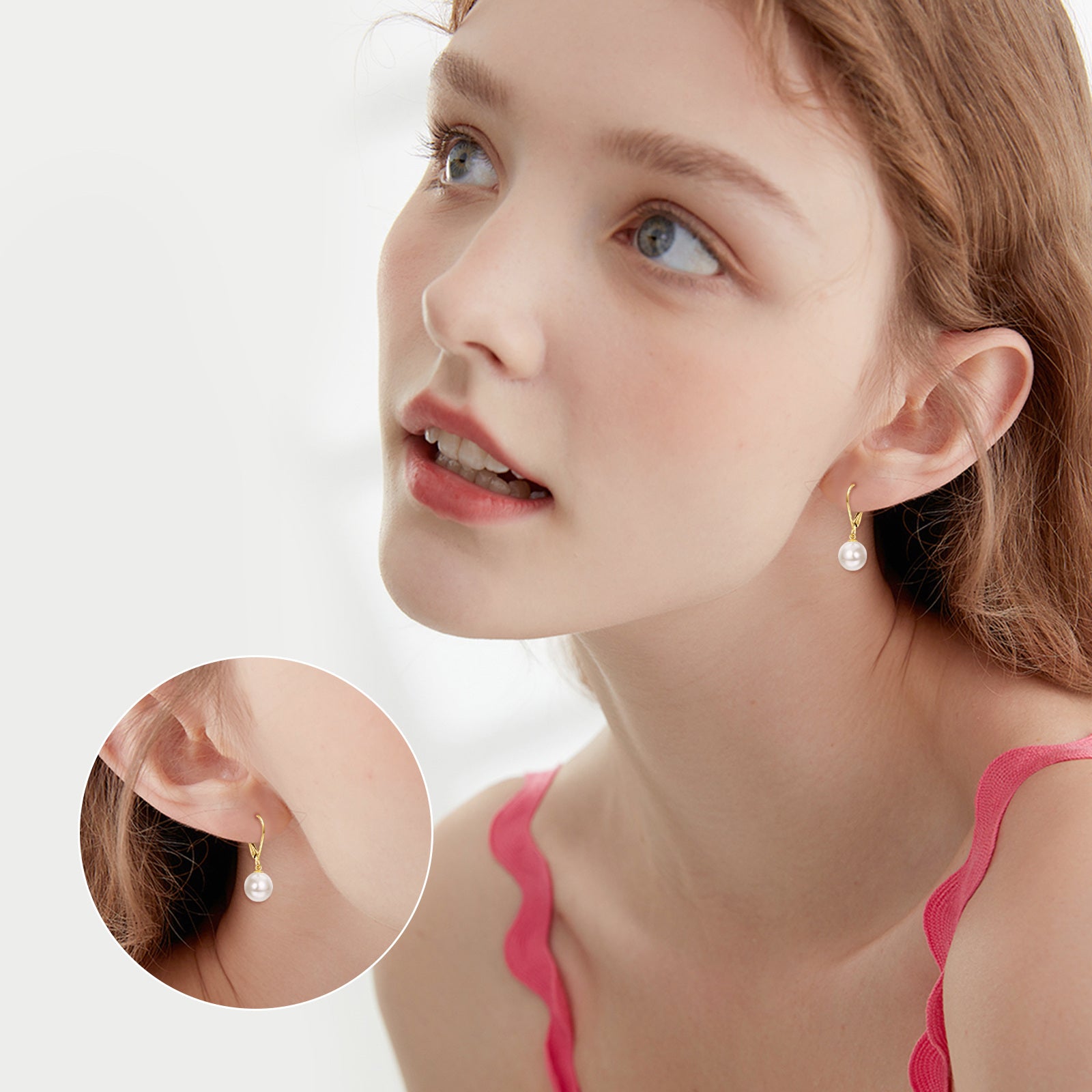 14K Gold Pearl Drop Earrings