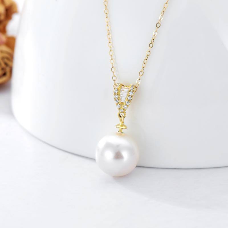 14K Gold Pearl Pendant Necklace