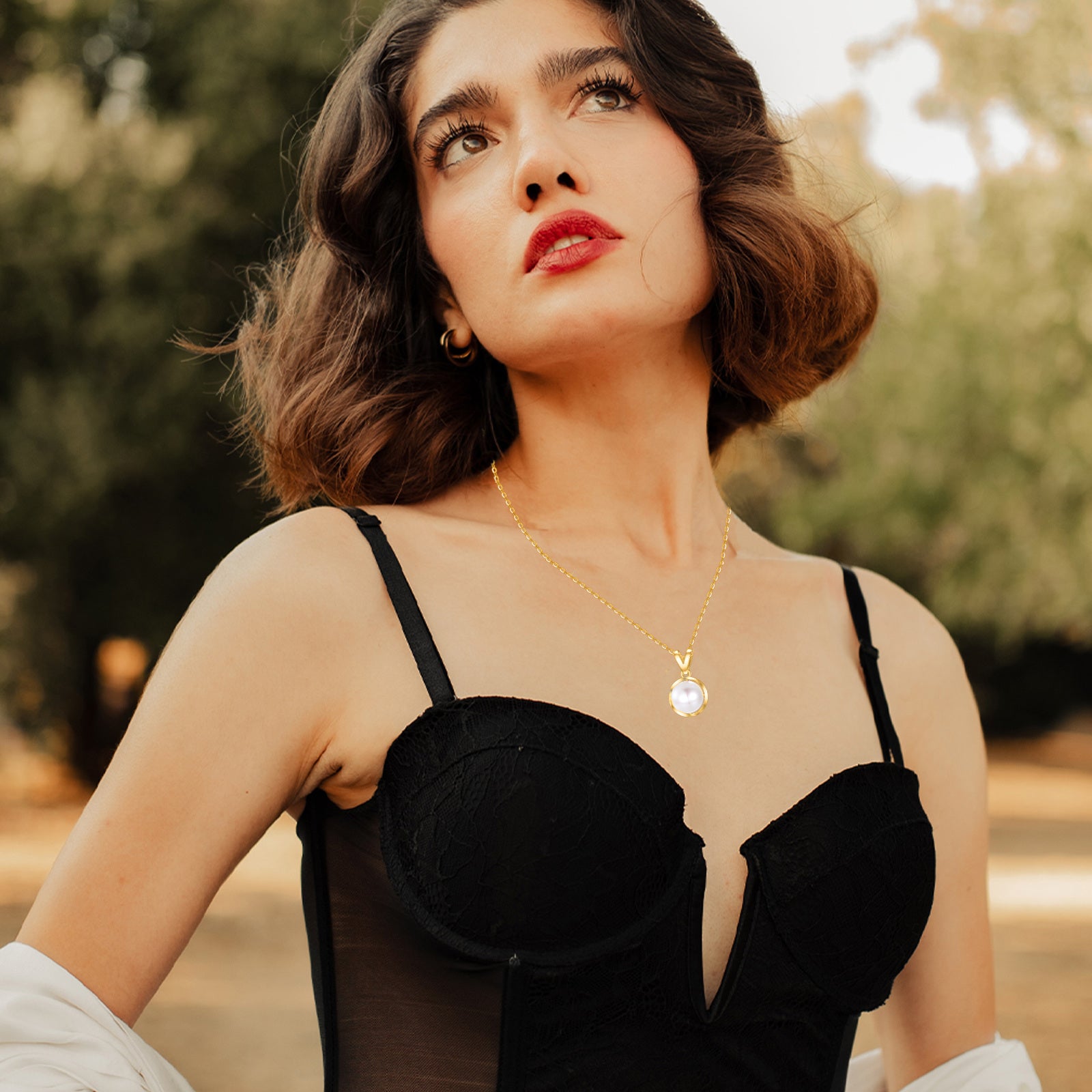 14K Gold Pearl Pendant Necklace