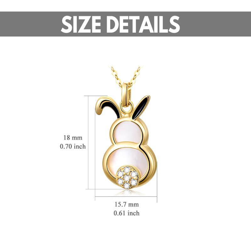 14K Gold Pearl Rabbit Pendant Necklace