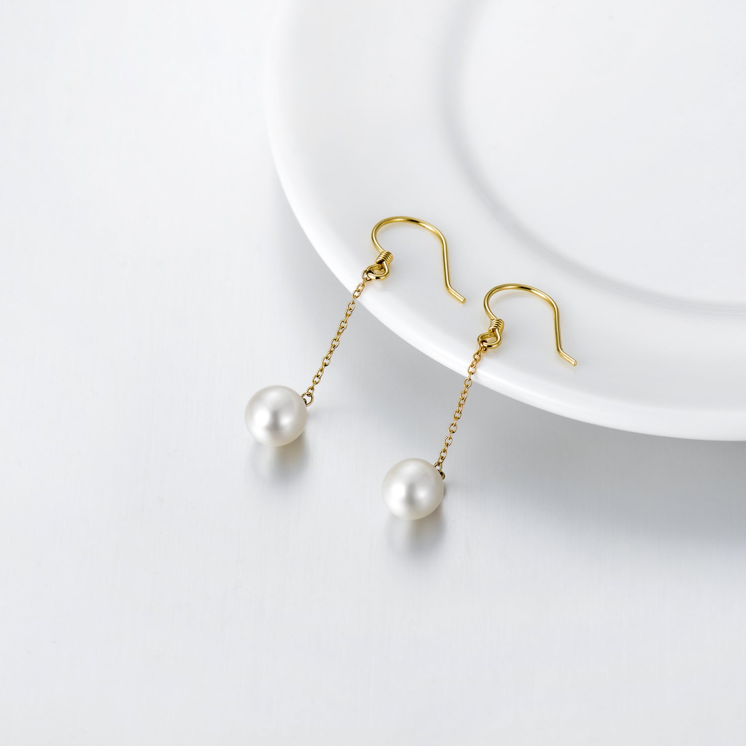 14K Gold Pearl Stud Earrings