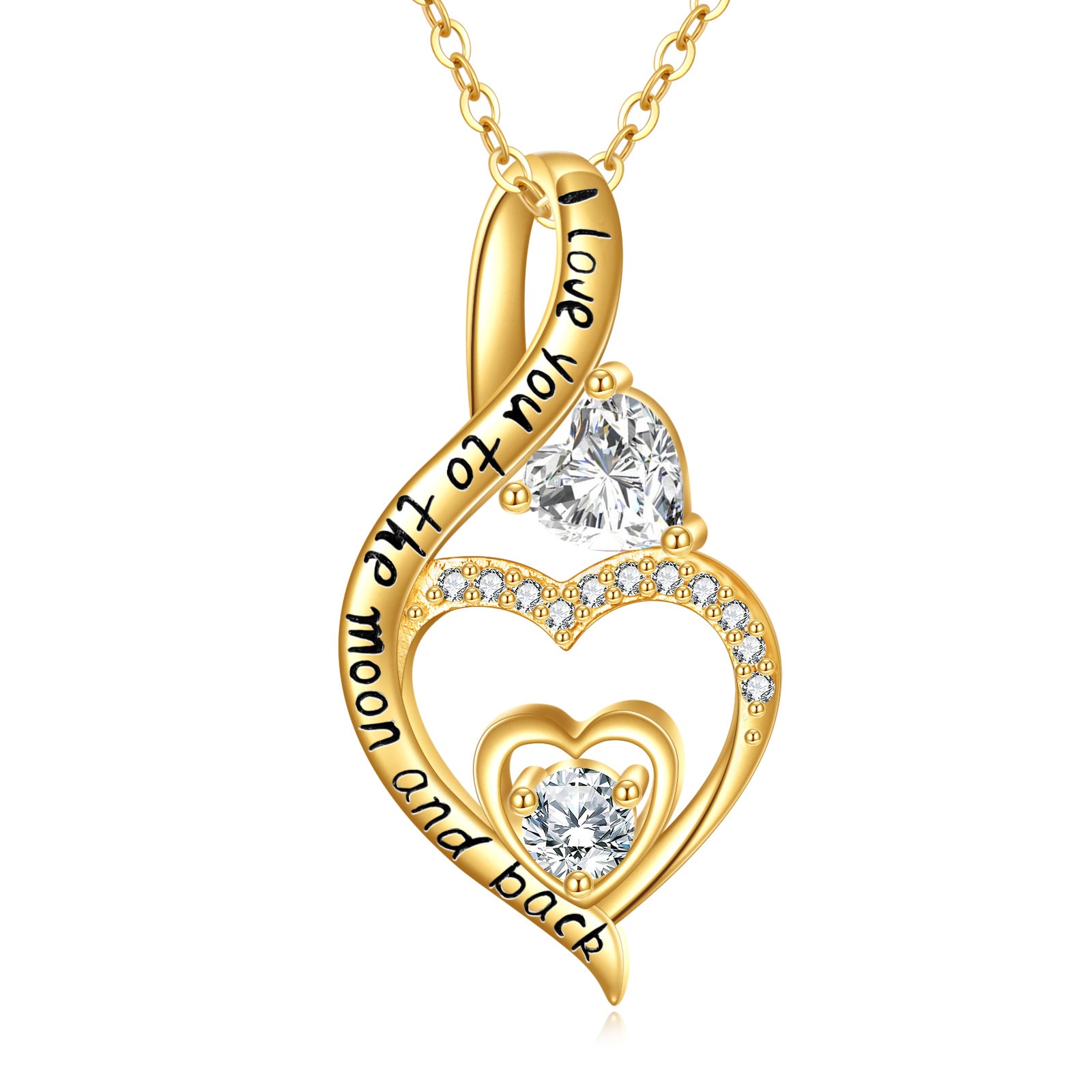 14K Gold Personalized Birthstone & Heart Infinity Symbol Necklace for Women