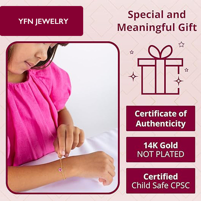 14K Gold Personalized Engraving Identification Bracelet for Women