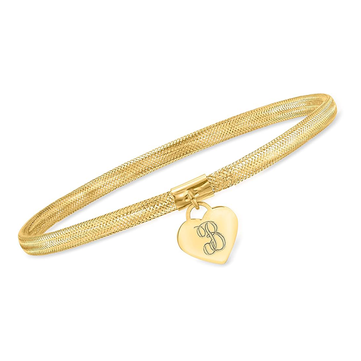 14K Gold Personalized Engraving Charm Bracelet for Women