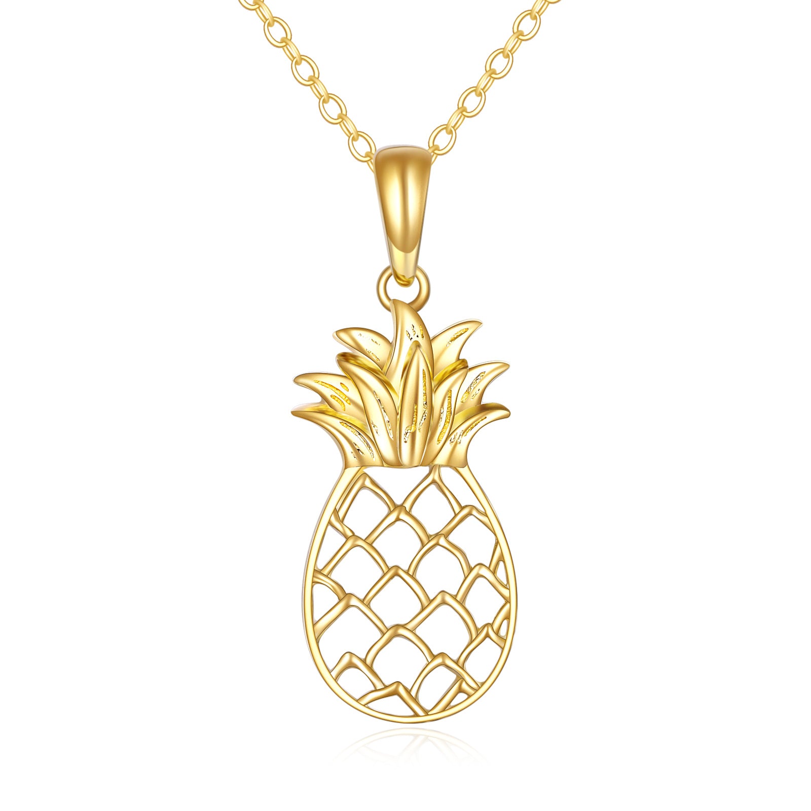 14K Gold Pineapple Pendant Necklace