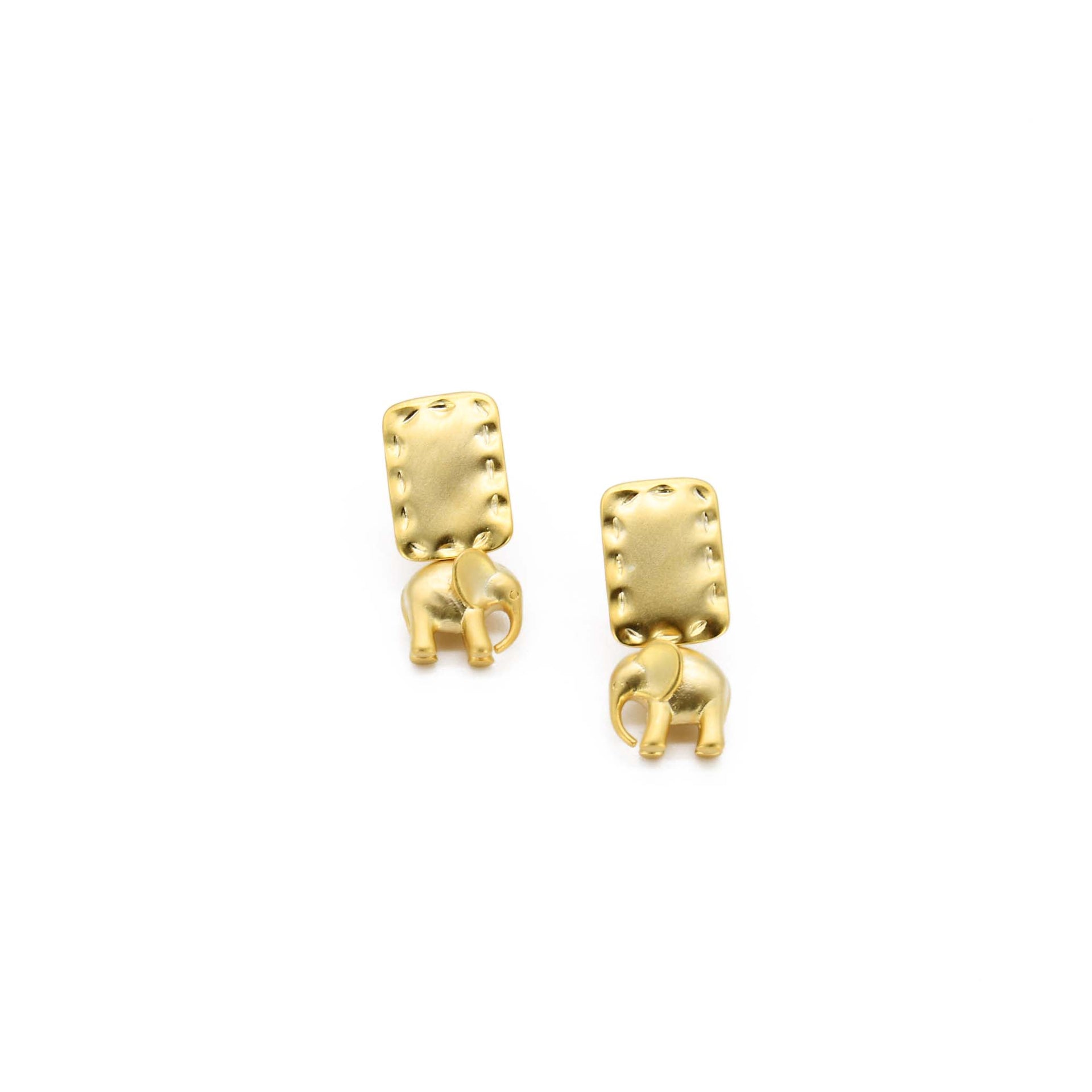 Gold Plated Elephant Earring