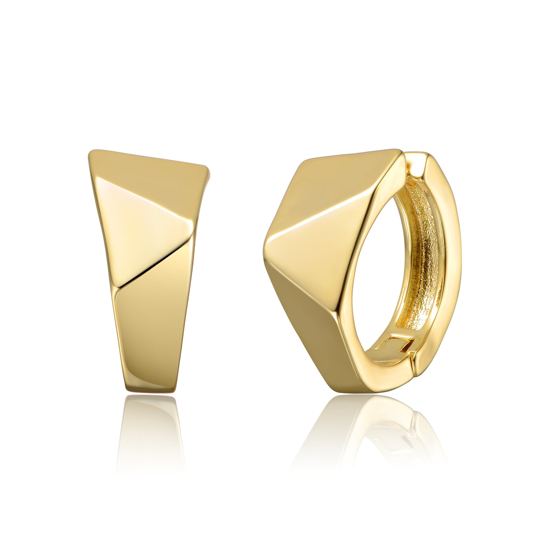 Yellow Gold Plated Geometric Infinity Mini Hoop Earrings