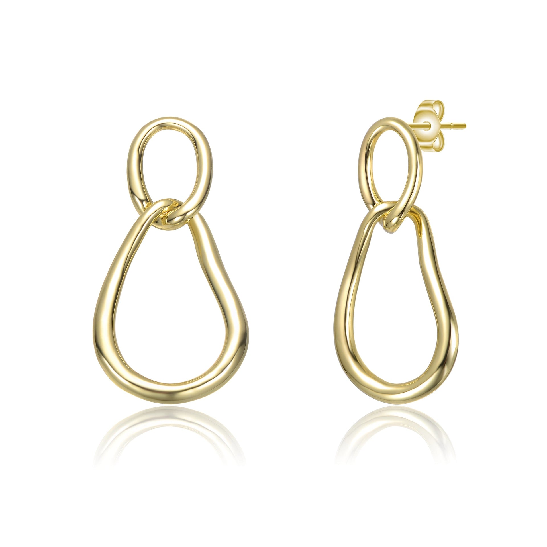 Yellow Gold Plated Golden Harmony Dangle Earrings