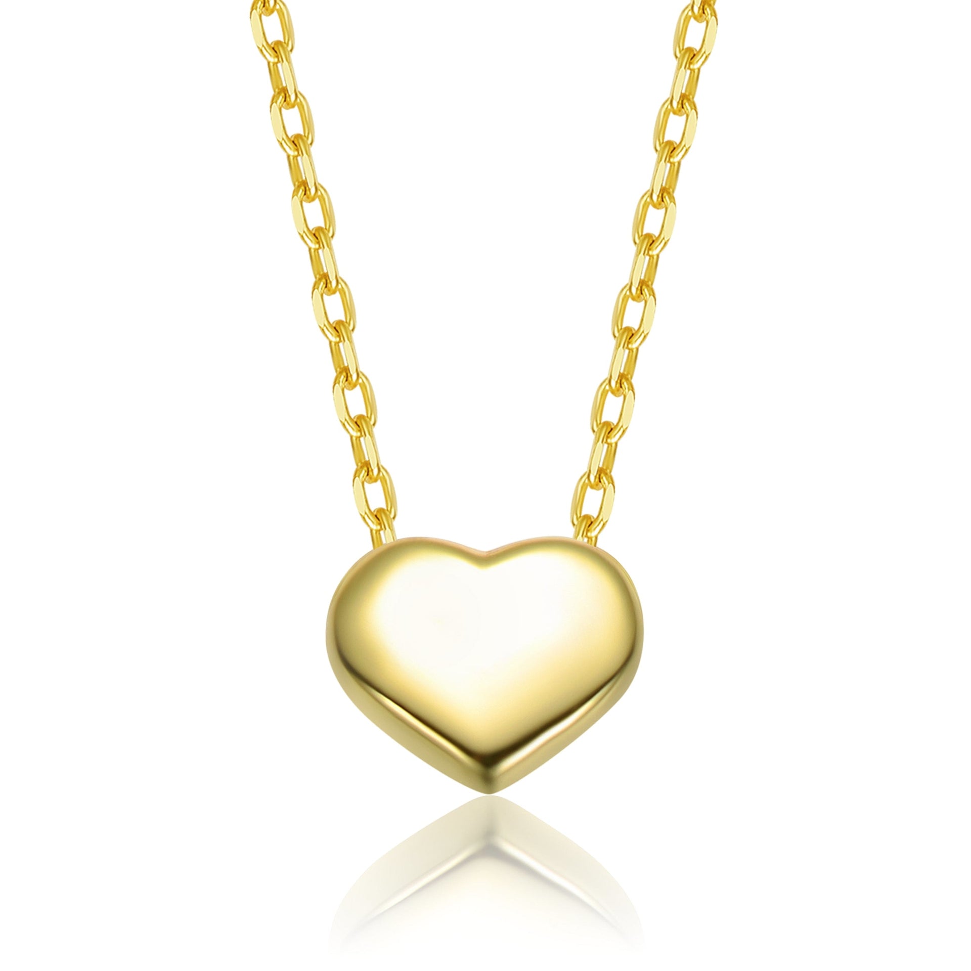 Yellow Gold Plated Heart Pendant Necklace