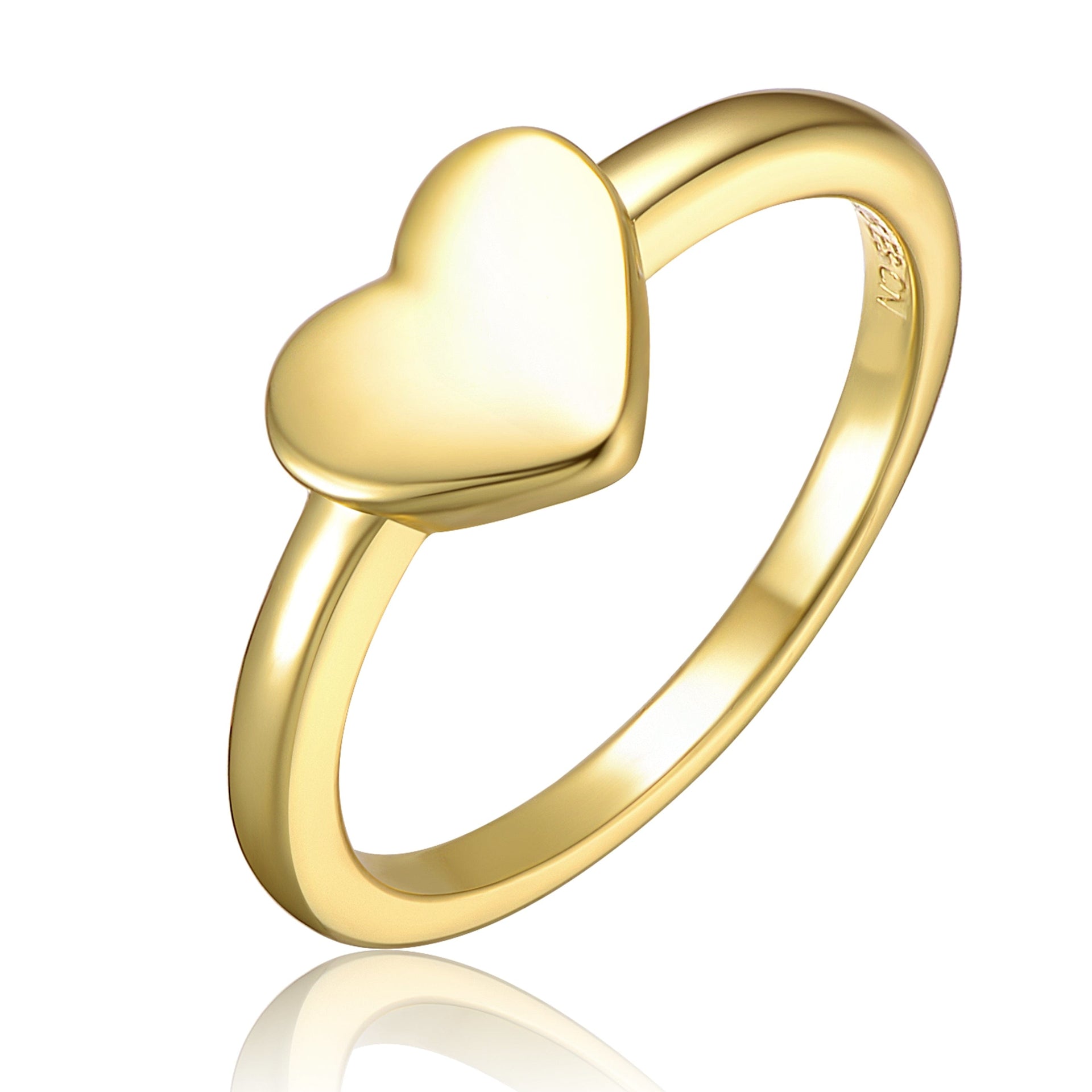 Yellow Gold Plated Heart Shaped Ring