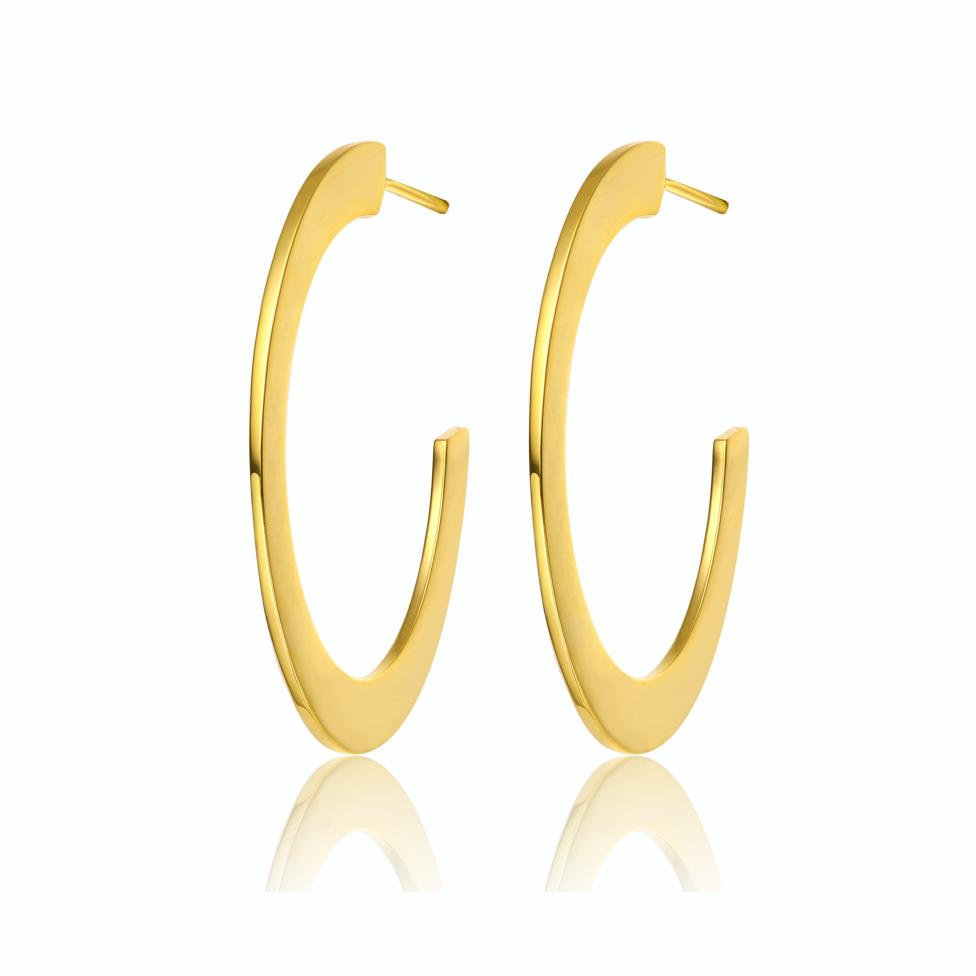 Rachel Glauber Gold Plated Large Open Hoop Earrings