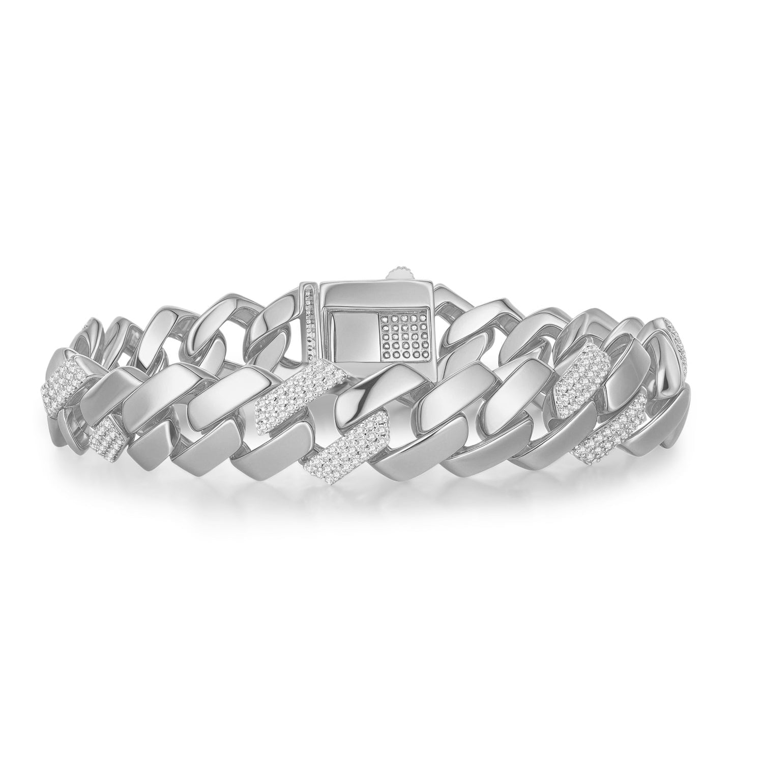 Yellow Gold Plated Cubic Zirconia Miami Cuban Curb Link Bracelet