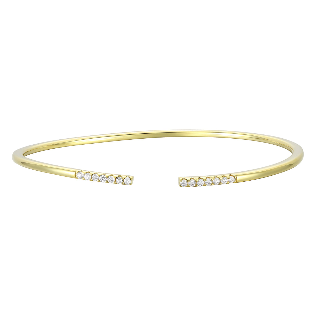 Rachel Glauber Gold Plated Round Cubic Zirconia Cuff Bracelet