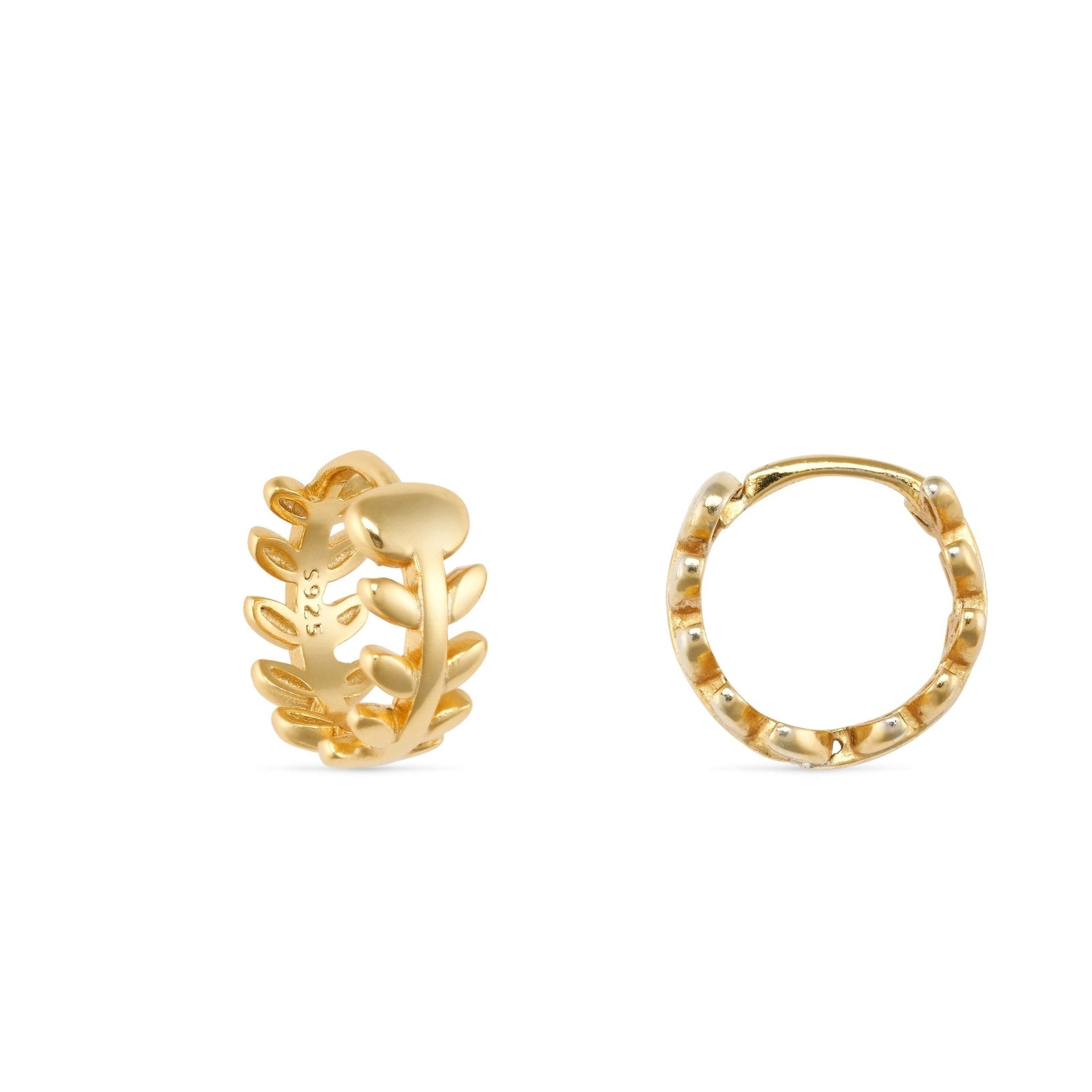 14K Gold Plated Silver Tiny Huggie Hoop Earrings