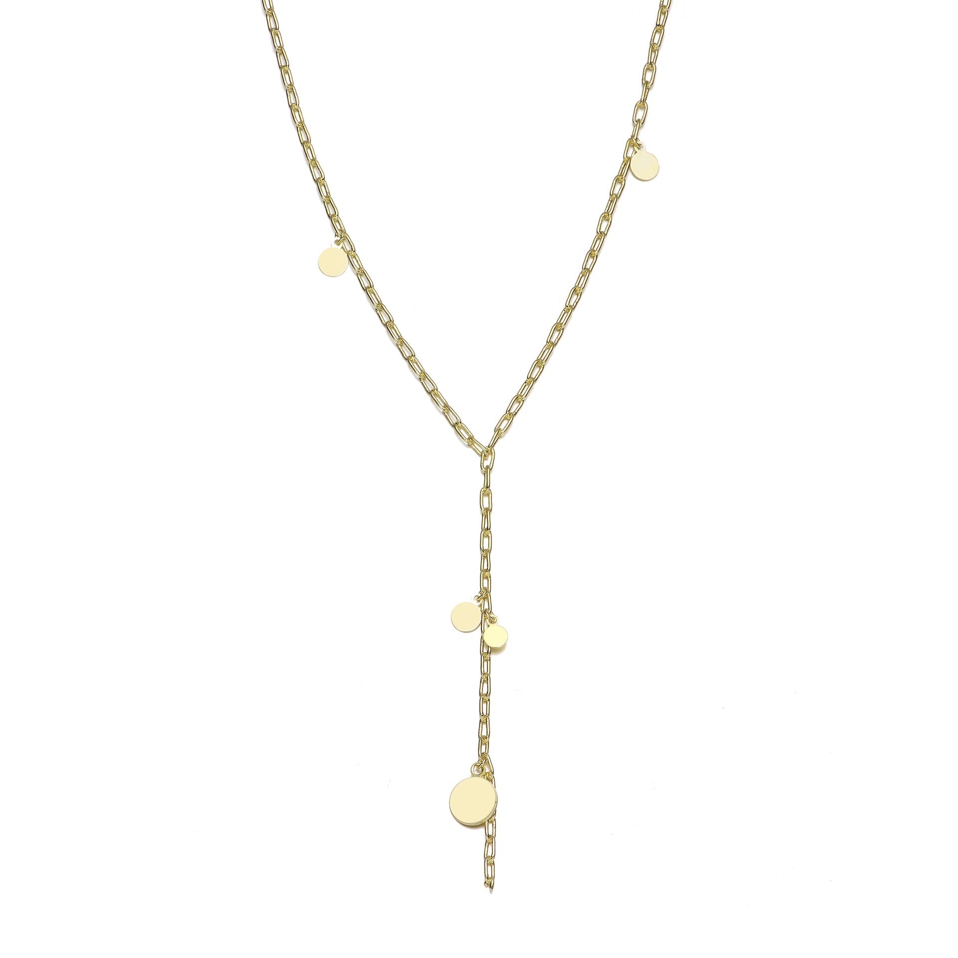 Rachel Glauber Gold Plated Y Paperclip Necklace
