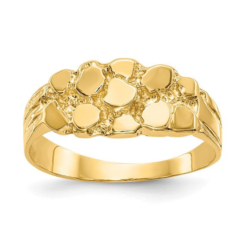 14K Yellow Solid Gold Nugget Ring