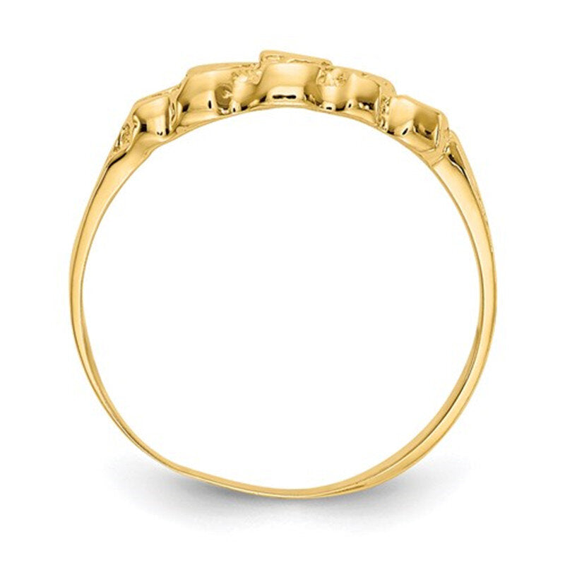 14K Yellow Solid Gold Nugget Ring