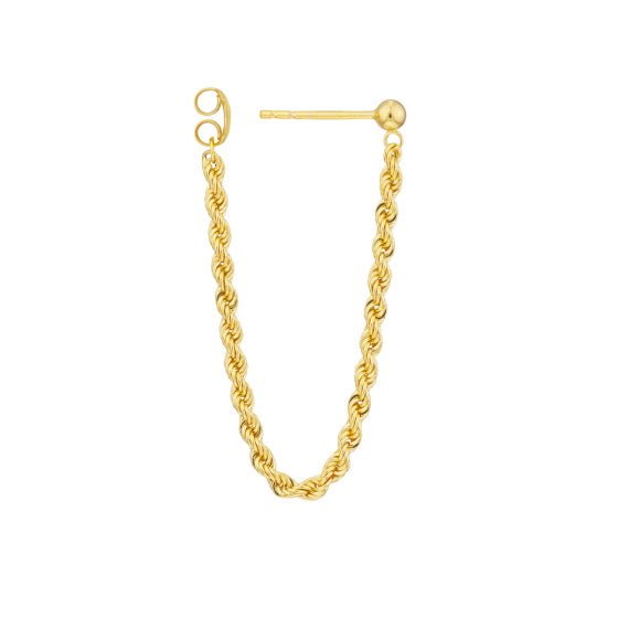 14k Gold Rope Chain Earrings