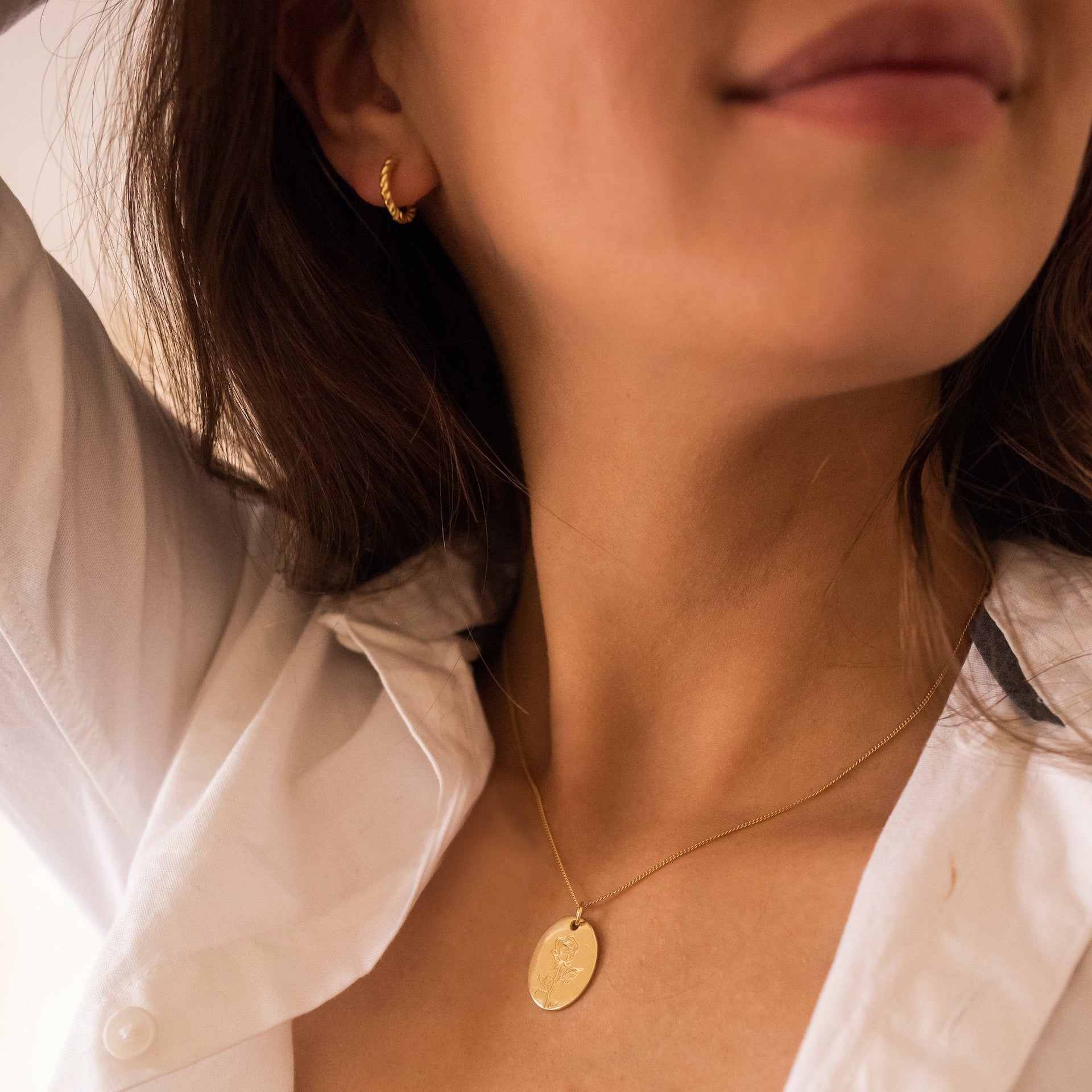 Gold Rose Flower Necklace