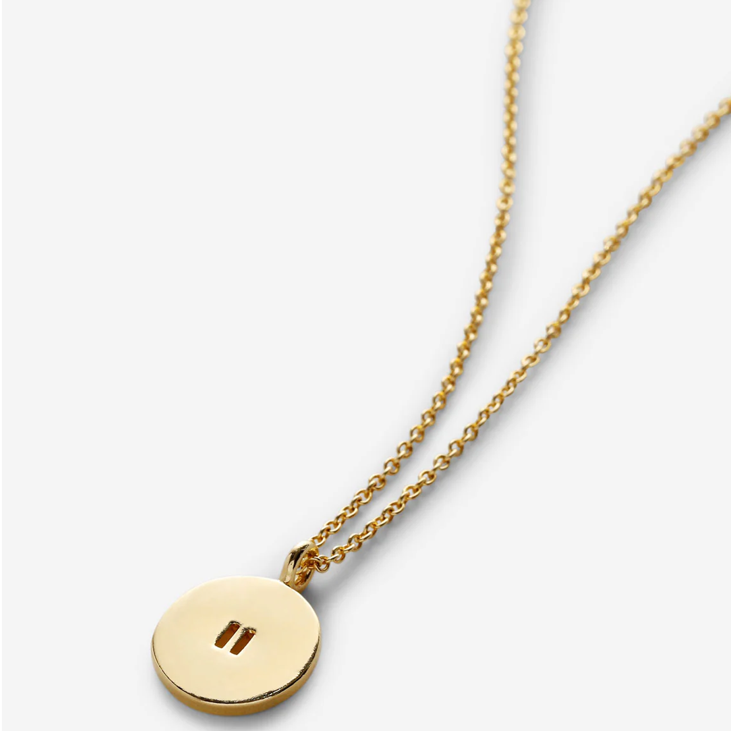 14K Gold Round Pause Necklace