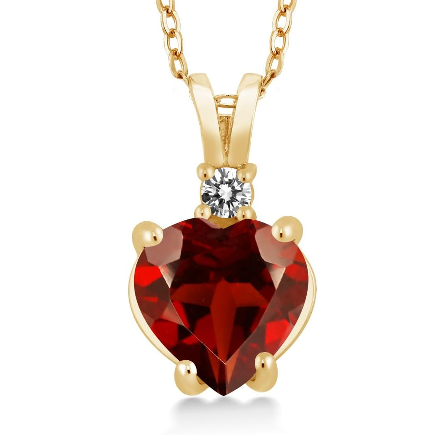 14K Gold Ruby Couple Grandmother & Mother Sisters Heart Necklace Gemstone Necklaces