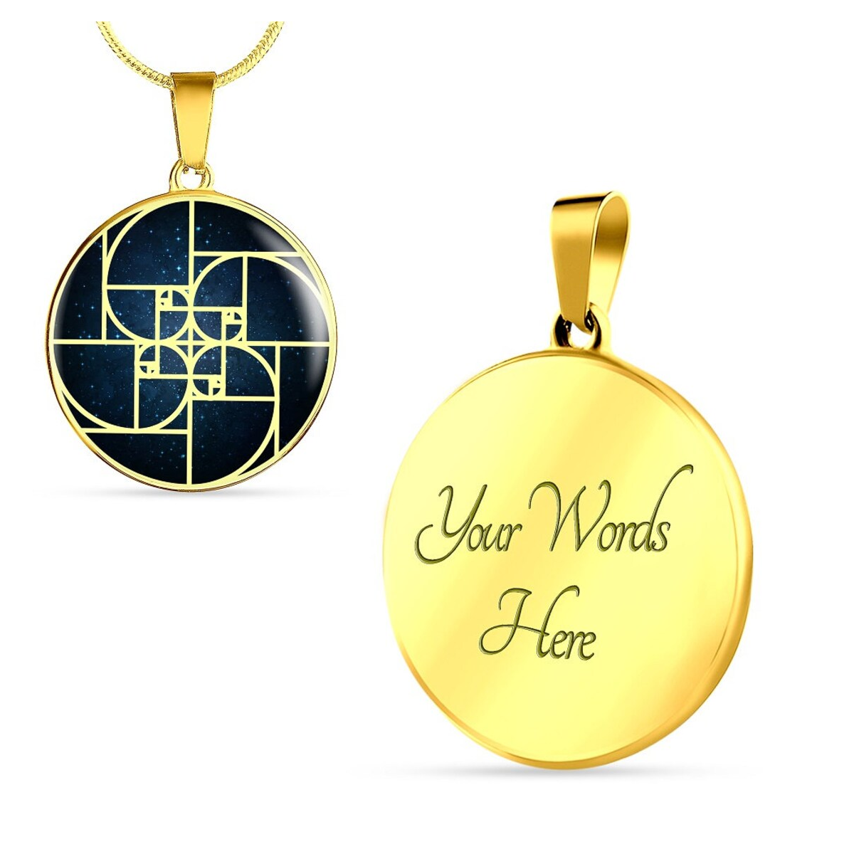 Gold Vermeil Sacred Geometry Necklace, Geek Jewelry, Teacher Gift, Golden Ratio Necklace, Geometric Necklace