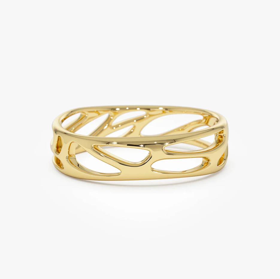 14k Gold Sculptural Band