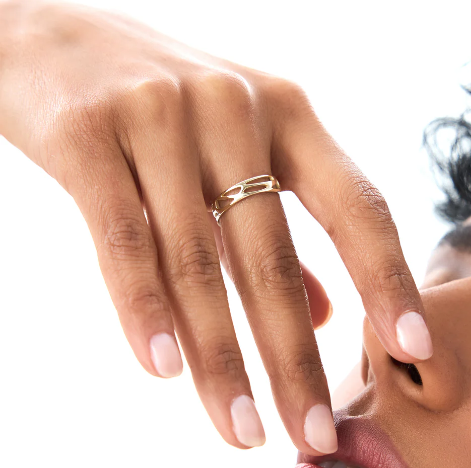 14k Gold Sculptural Band