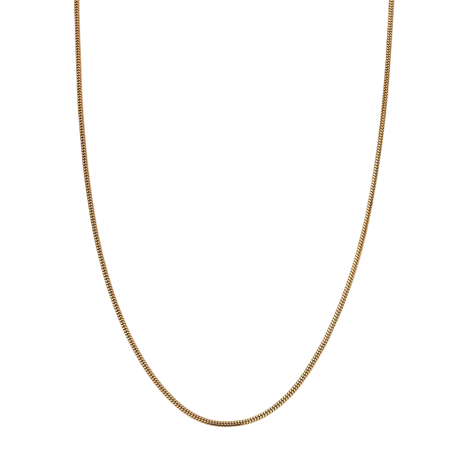 Sterling Silver with Yellow Gold Plated Snake Chain Necklace 2mm
