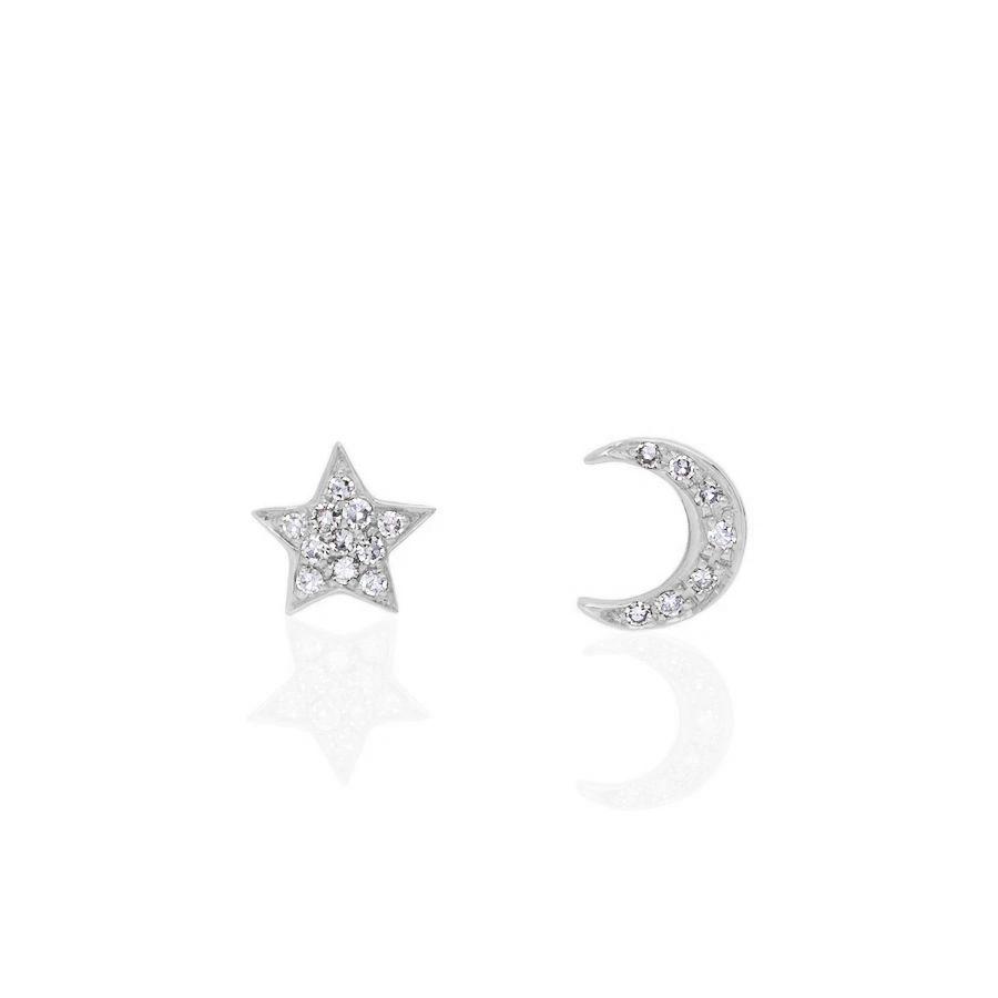 Mismatched Moon and Star Earrings