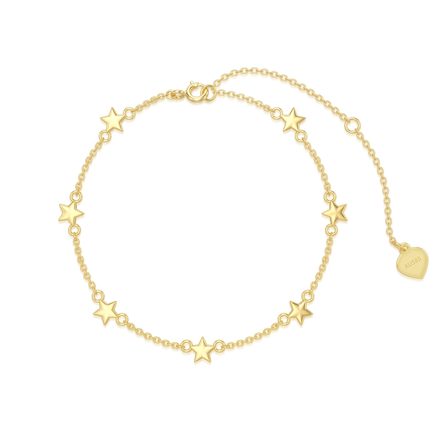 14K Gold Star Charm Bracelet