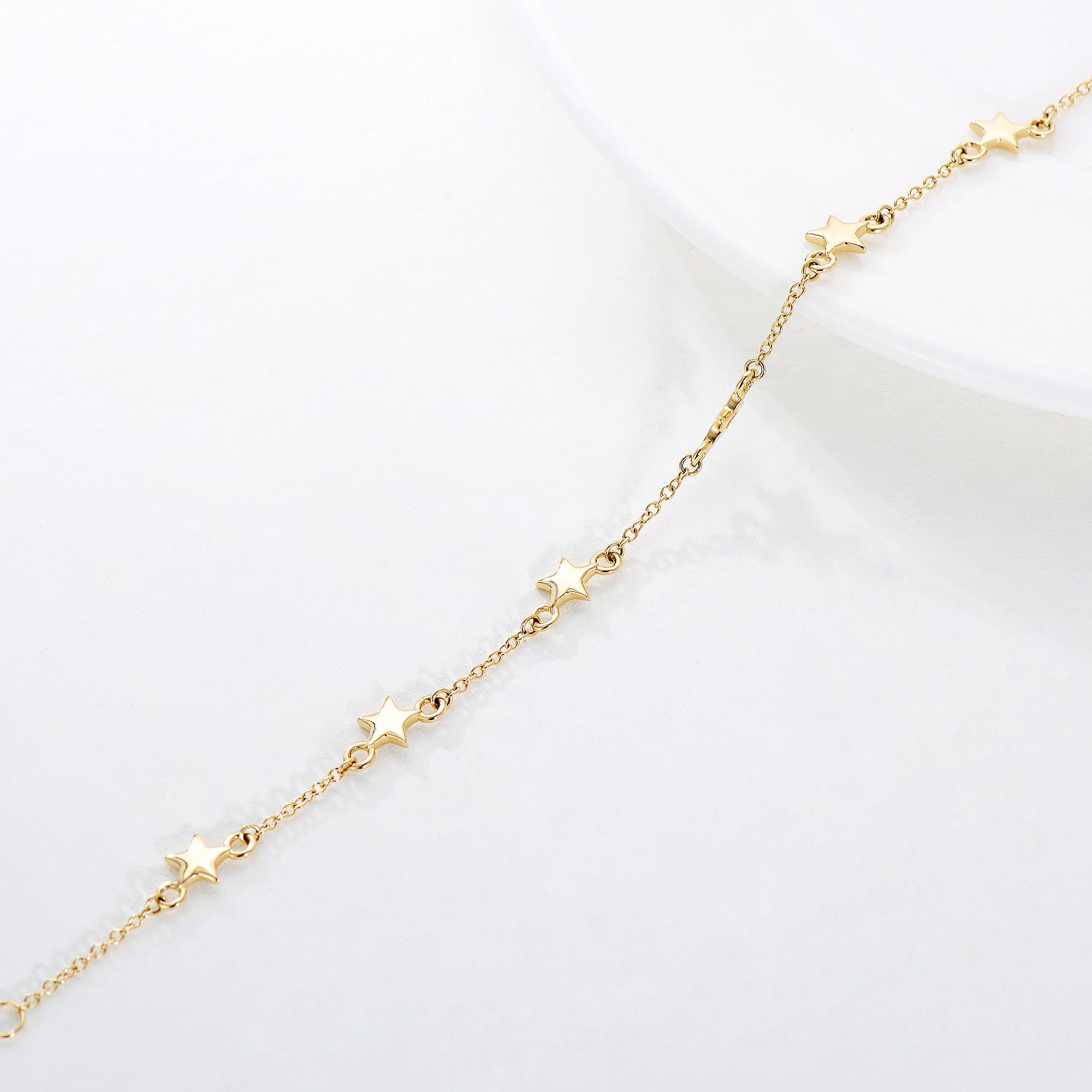 14K Gold Star Charm Bracelet